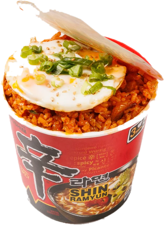 Kimchi fried rice with a fried egg